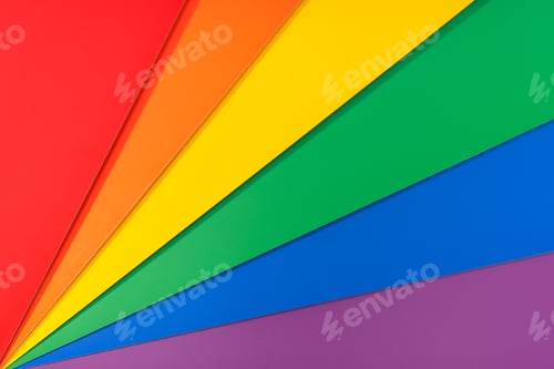 Preview: Group of colored carboards making a rainbow pride flag