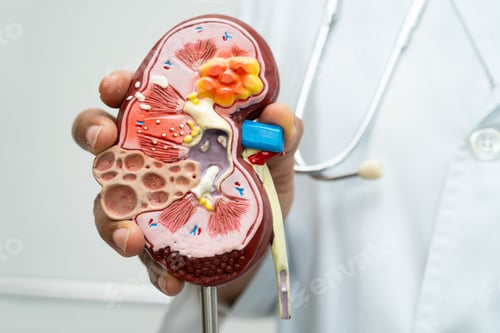 Preview: Cardiovascular disease CVD, Asian doctor holding human anatomy model