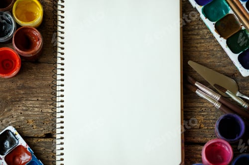 Preview: Painting set: paper, brushes, paints, watercolor, acrylic paint