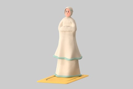 Preview: Muslim Woman Prayer Dress with Mat