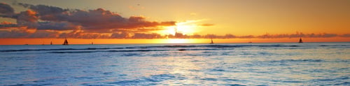 Preview: View over the ocean. Shot of a beautiful sunset over the beach.