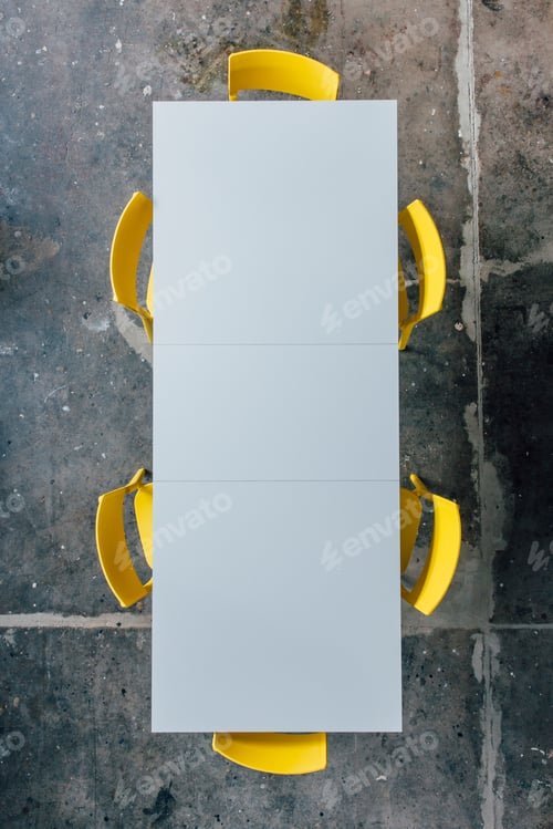 Preview: Empty conference table seen from above