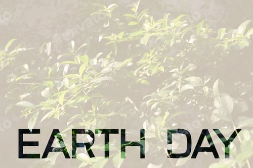 Preview: The word Earth Day on green nature background. Earth day, Ecology concept.