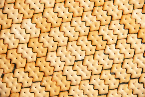 Preview: top view little crackers crisp color snack cips salt bread dry rusk food