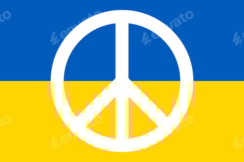 Preview: Ukraine flag with peace symbol