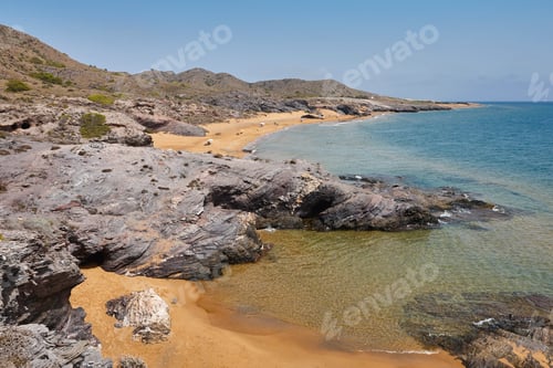 Preview: Mediterranean coastline in Murcia. Calblanque park, Negrete beach. Spain