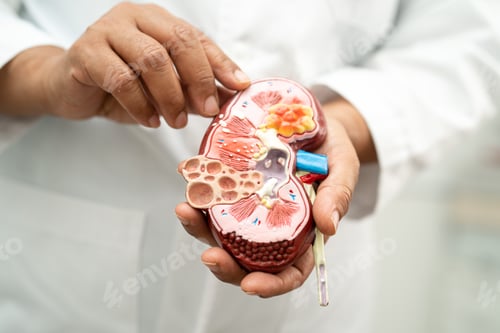 Preview: Kidney disease, Chronic kidney disease ckd, Doctor hold model to study and treat in hospital.