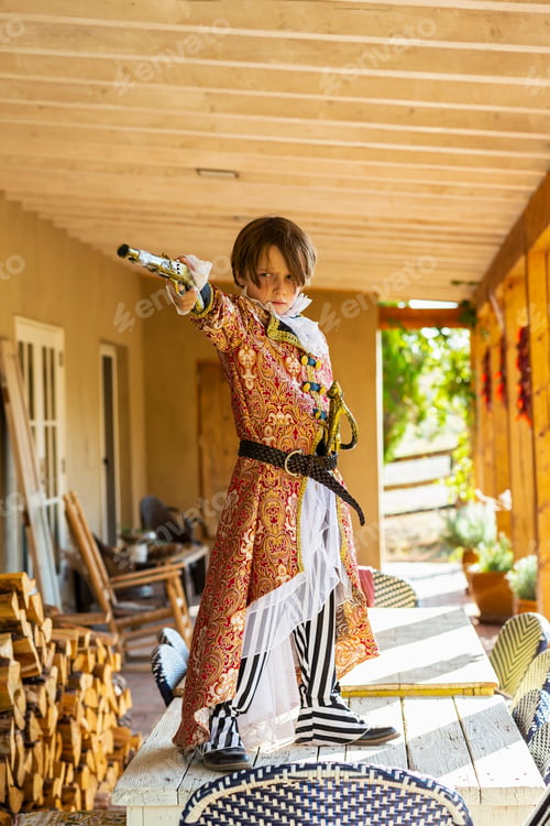 Preview: Young boy dressed as a pirate.