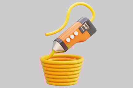 Preview: 3D Printing Pen Creating Yellow Coil Design