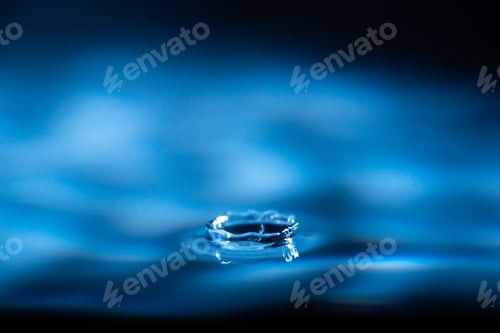 Preview: abstract background of blue water splash falling drop on liquid wave