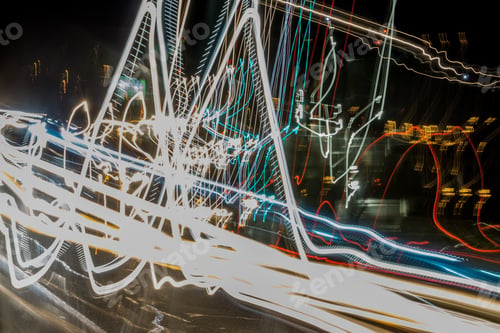 Preview: An Abstract Shot Of Moving Car Lights At A Slow Shutter Speed With A Bit Of A Shake.