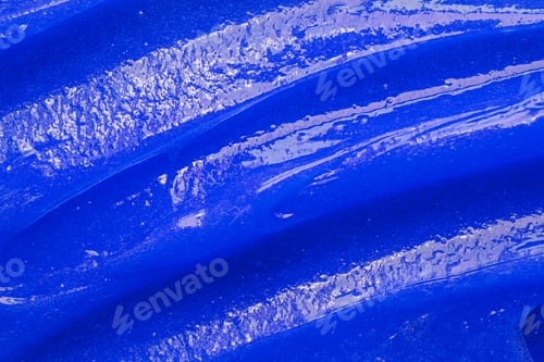 Preview: Blue gel texture. Cosmetic clear liquid cream smudge. Skin care product sample closeup. Toothpaste