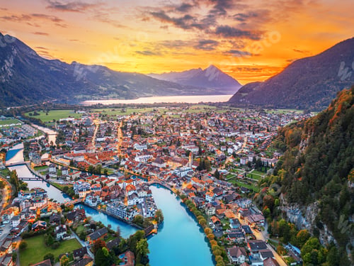 Preview: Interlaken, Switzerland Overlooking the Aare River