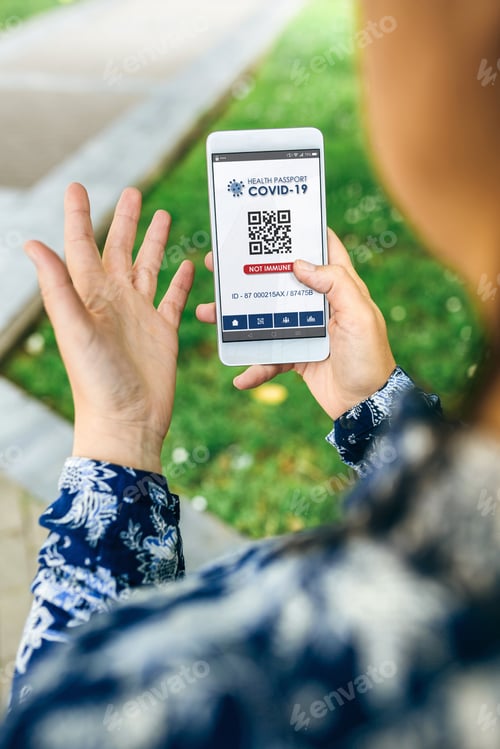 Preview: Mobile with not immune digital health passport for covid-19