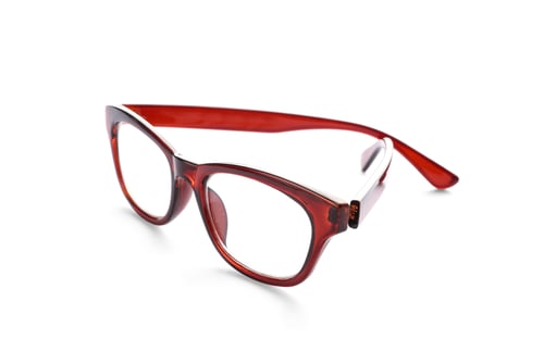 Preview: Glasses with corrective lenses on white background. Vision problem