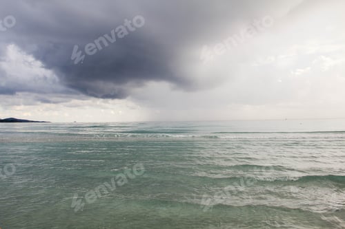 Preview: Gushing sea on a stormy winter day, a seen from a beach in Tel-Aviv.
