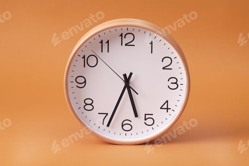 Preview: Close-up of a wall clock. The concept of time and work time is valuable for life, Alarm clock