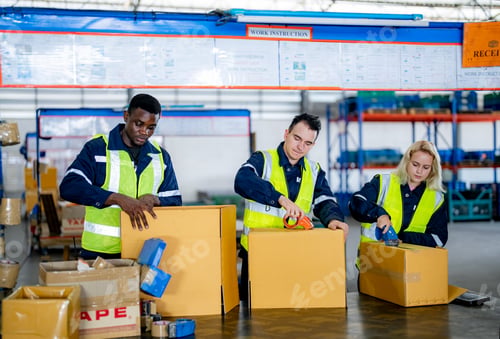 Preview: warehouse workers packing boxes for shipment