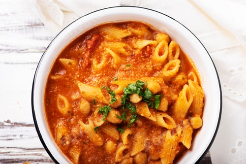 Preview: Hearty Pasta and Chickpea Soup Bowl