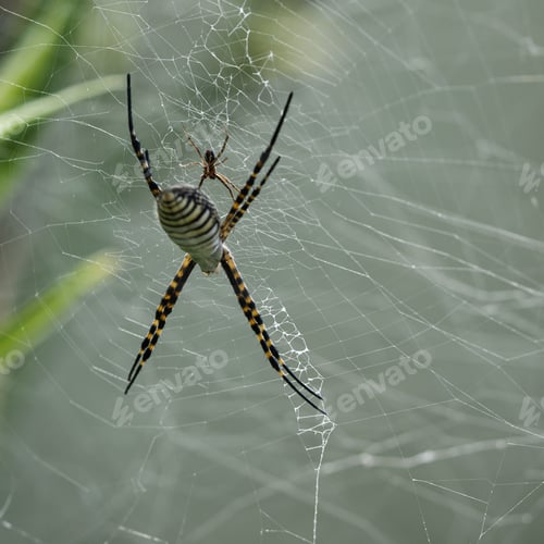Preview: Close-up of a spider perched on a web