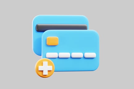 Preview: Blue bank card plus icon