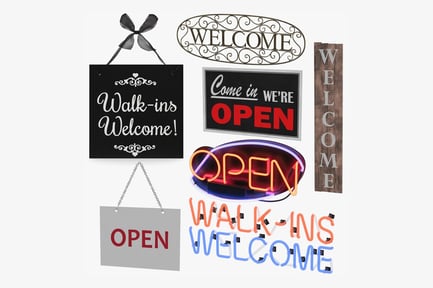 Preview: Assorted Storefront Welcome Signs