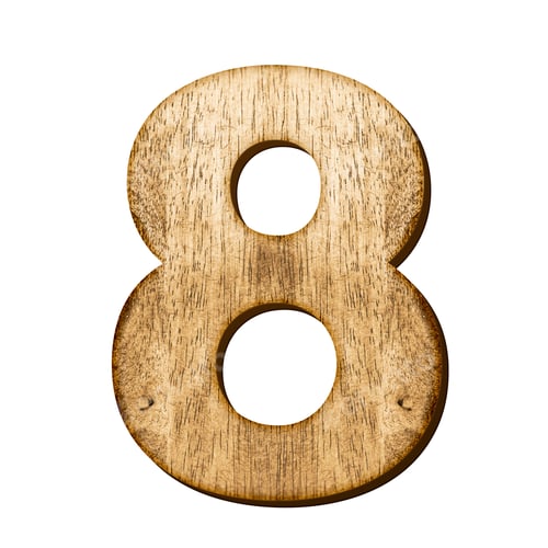 Preview: 8 Number made from wood