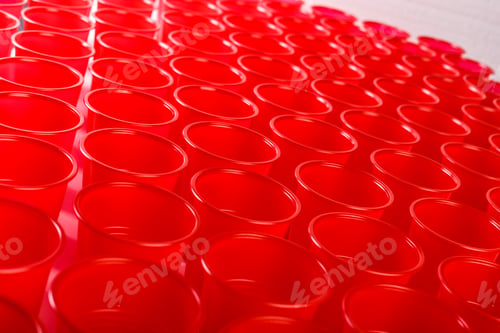 Preview: red disposable plastic glasses