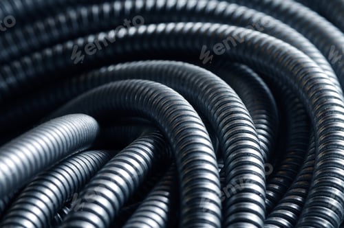 Preview: Close-up of a huge bundle of metal protective shield