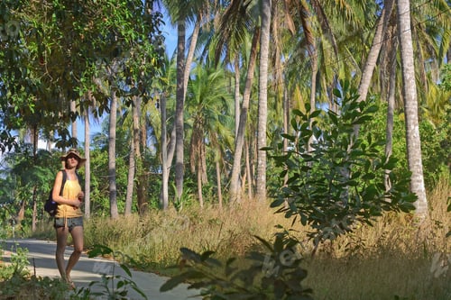 Preview: girl backpacking in jungle
