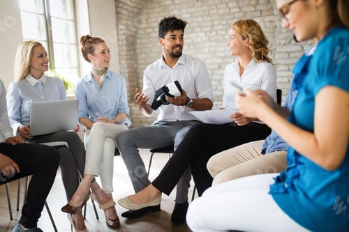 Preview: Successful business group of people at work in office