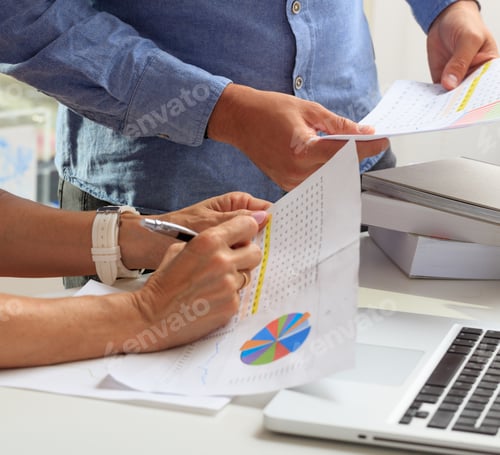 Preview: Man and woman working in an office background