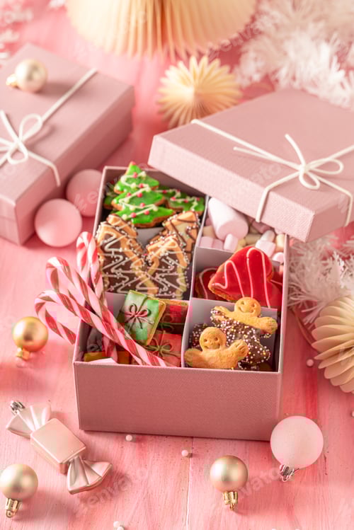 Preview: Tasty Christmas gingerbread cookies as tasty snack Christmas gift..