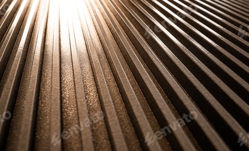 Preview: Close-up of a golden corrugated metal surface