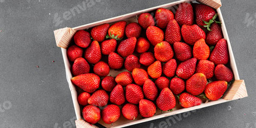 Preview: Strawberries fresh berries ripe red sweet fruit dessert dish delicious gourmet food background