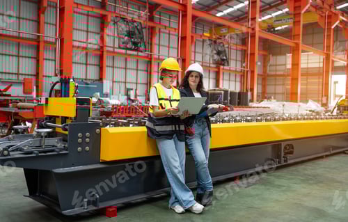 Preview: Project Manager Talking and planning optimization of production at industrial factory.