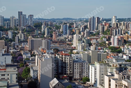 Preview: Caxias do Sul/Rio Grande do Sul/Brazil - 11/18/2019: Aerial view of Caxias do Sul city