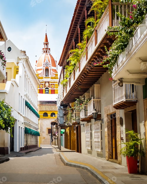 Preview: Street view and Cathedral - Cartagena de Indias, Colombia