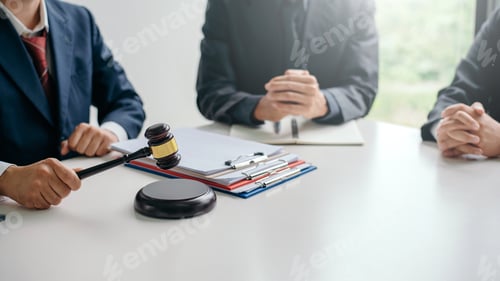 Preview: Business lawyer team. Working together of lawyer in the meeting.