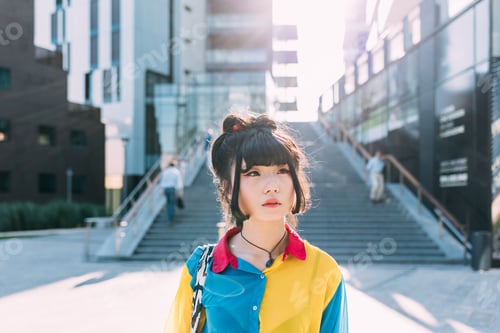 Preview: Young asiatic woman outdoor