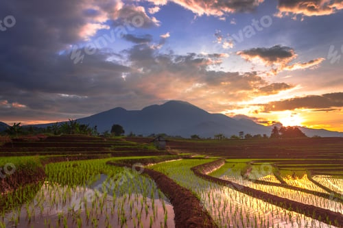 Preview: Beautiful morning view indonesia Panorama Landscape with beauty color