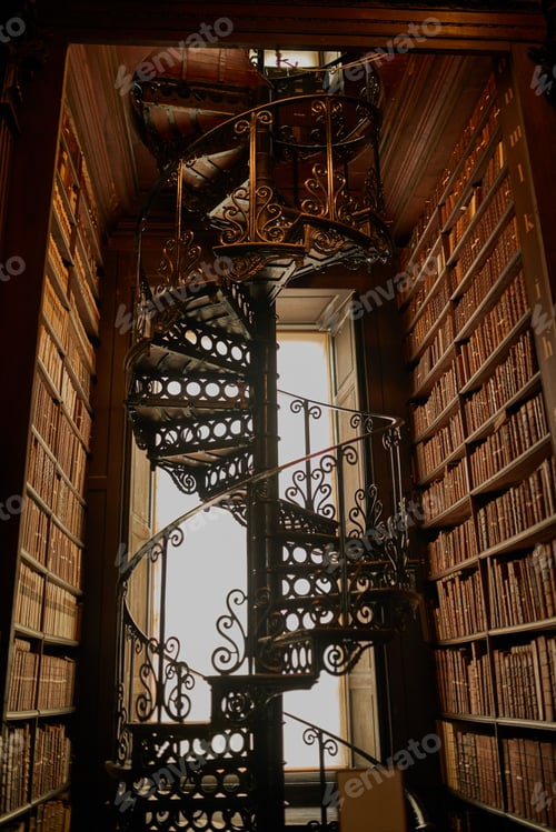Preview: Knowledge is power. Cropped shot of a large, vintage library full of books.