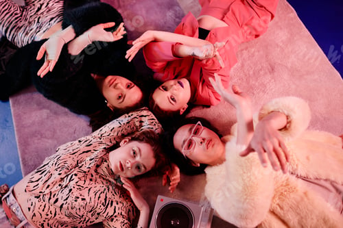 Preview: Clubbers on Floor in Neon Lights