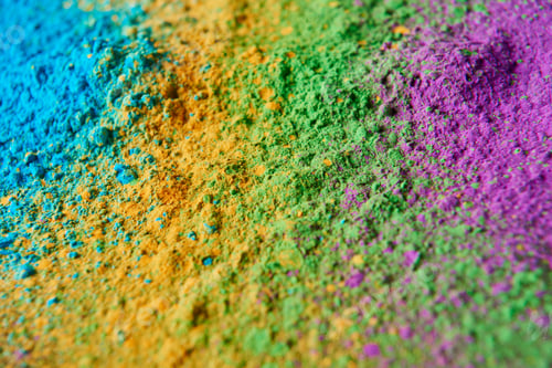 Preview: close up of colorful holi powder, traditional Indian festival of colours