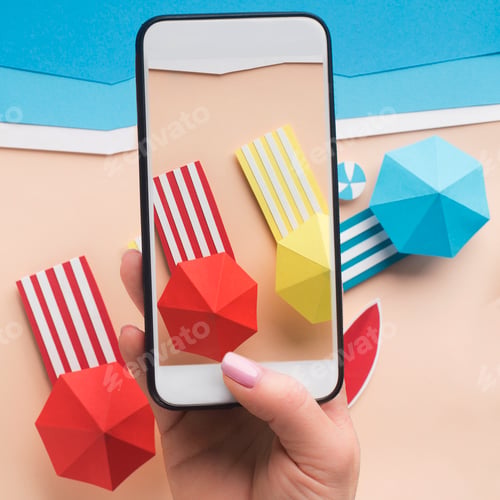 Preview: Taking photo of sea resorts on cellphone