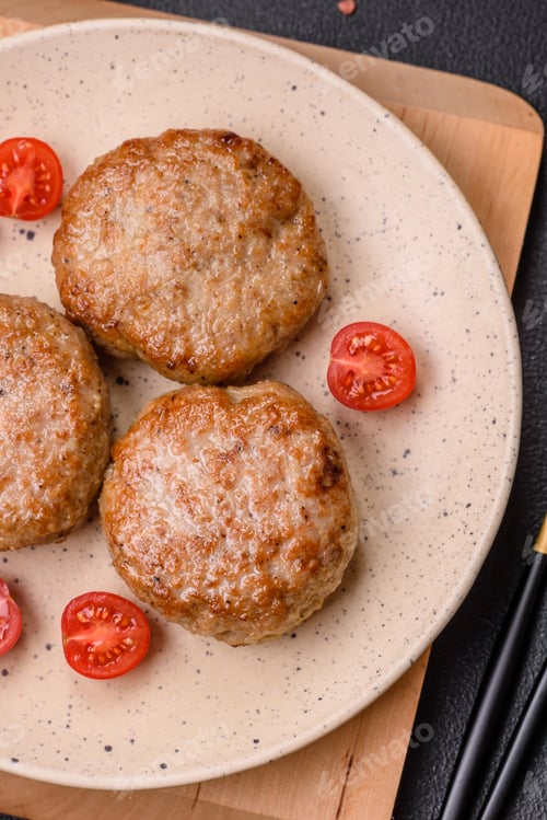 Preview: Delicious fresh fried minced fish cutlets with spices and herbs
