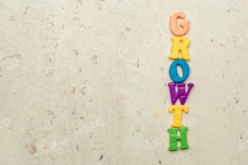 Preview: Business concept for success process. Word Growth in colorful letters