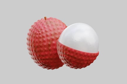 Vista previa: Lichi maduro con la mitad pelada