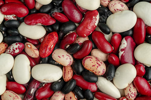 Preview: Mixed legumes beans background. Top view