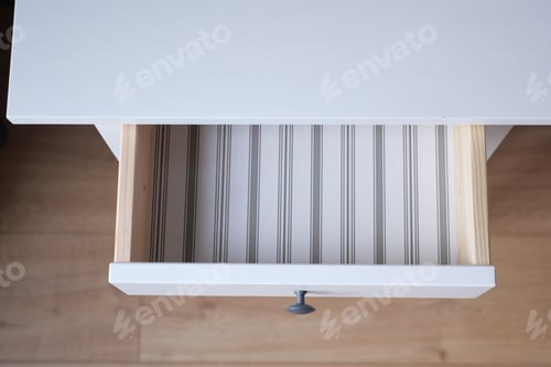 Preview: top view of a opened empty drawer